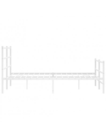 Giroletto con Testiera e Pediera Metallo Bianco 140x190 cm