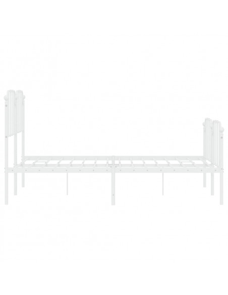 Giroletto con Testiera e Pediera Metallo Bianco 140x190 cm