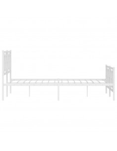 Giroletto con Testiera e Pediera Metallo Bianco 140x190 cm