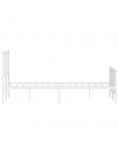 Giroletto con Testiera e Pediera Metallo Bianco 140x190 cm