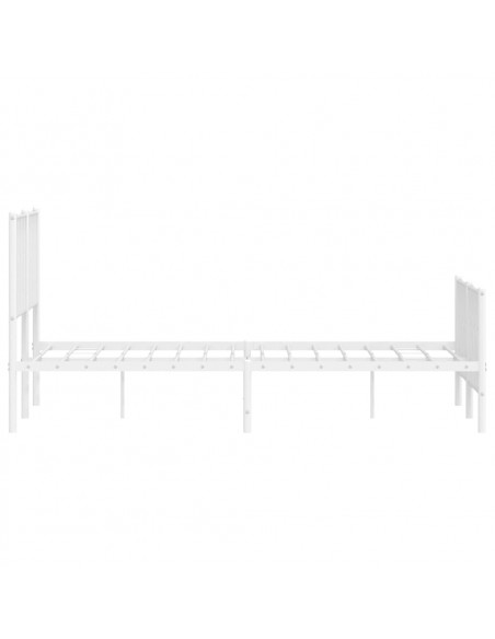 Giroletto con Testiera e Pediera Metallo Bianco 140x190 cm