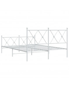 Giroletto con Testiera e Pediera Metallo Bianco 140x190 cm