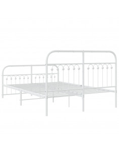 Giroletto con Testiera e Pediera Metallo Bianco 140x190 cm