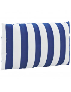 Cuscini per Pallet 3 pz Strisce Blu e Bianche Tessuto Oxford
