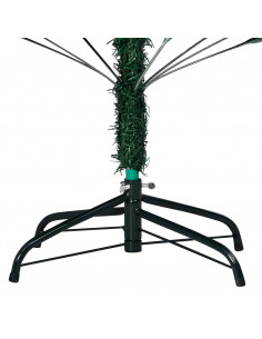 Albero di Natale Preilluminato con Palline Verde 150 cm PVC 2