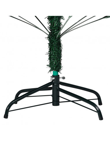 Albero di Natale Preilluminato con Palline Verde 150 cm PVC