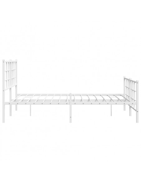 Giroletto con Testiera e Pediera Metallo Bianco 140x190 cm