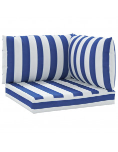 Cuscini per Pallet 3 pz Strisce Blu e Bianche Tessuto Oxford 2