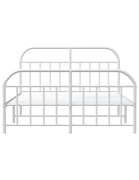 Giroletto con Testiera e Pediera Metallo Bianco 140x190 cm