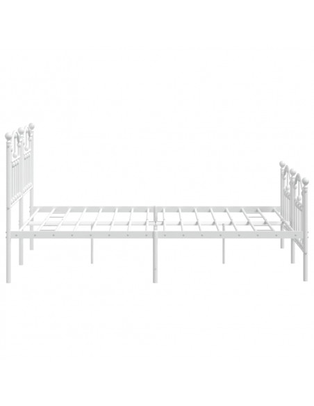 Giroletto con Testiera e Pediera Metallo Bianco 140x190 cm