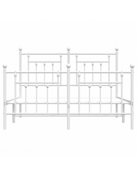 Giroletto con Testiera e Pediera Metallo Bianco 140x190 cm