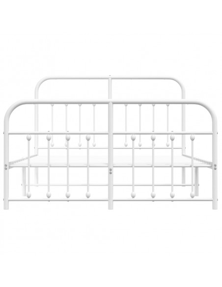 Giroletto con Testiera e Pediera Metallo Bianco 140x190 cm