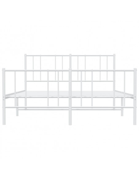 Giroletto con Testiera e Pediera Metallo Bianco 140x190 cm