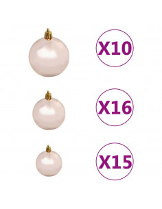 Albero di Natale Preilluminato con Palline Verde 210 cm PVC 2