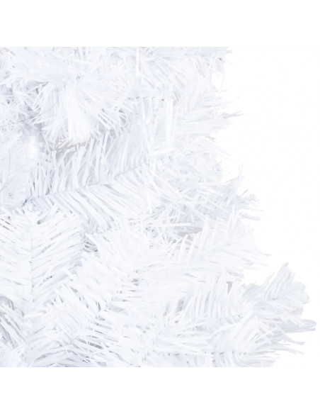 Albero di Natale Preilluminato con Palline Bianco 120 cm PVC