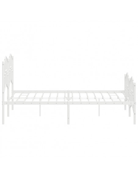 Giroletto con Testiera e Pediera Metallo Bianco 140x200 cm