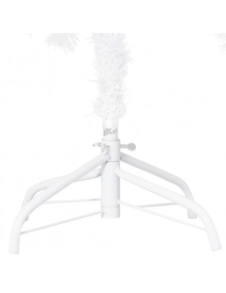 Albero di Natale Preilluminato con Palline Bianco 150 cm PVC