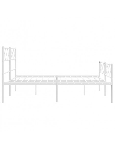 Giroletto con Testiera e Pediera Metallo Bianco 140x200 cm