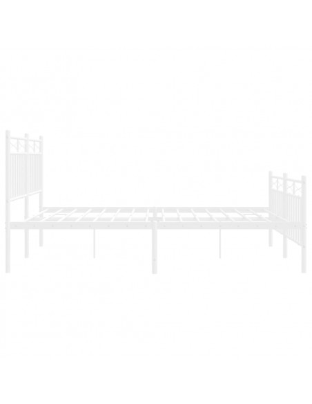 Giroletto con Testiera e Pediera Metallo Bianco 140x200 cm