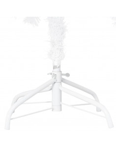 Albero di Natale Preilluminato con Palline Bianco 180 cm PVC 2