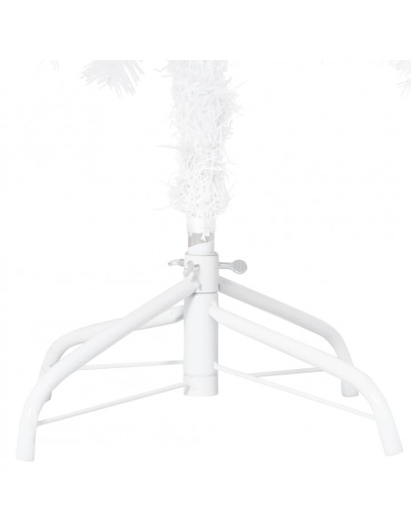 Albero di Natale Preilluminato con Palline Bianco 180 cm PVC