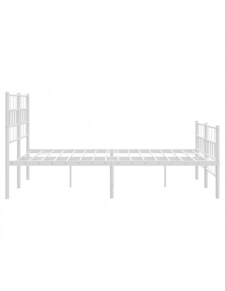 Giroletto con Testiera e Pediera Metallo Bianco 140x200 cm