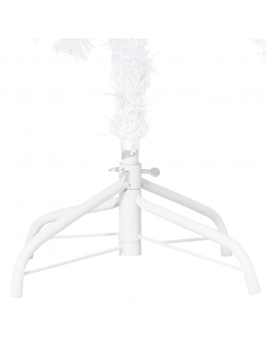 Albero di Natale Preilluminato con Palline Bianco 210 cm PVC