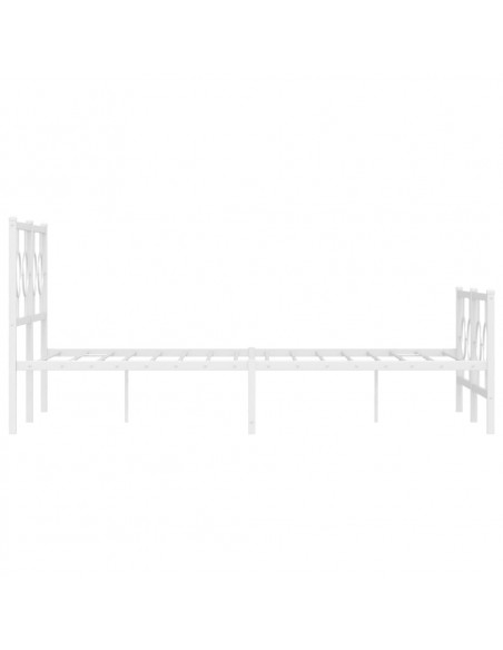Giroletto con Testiera e Pediera Metallo Bianco 140x200 cm