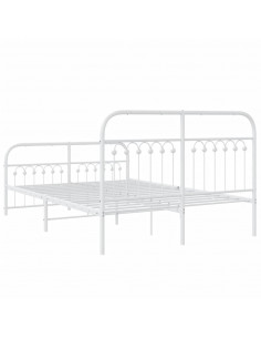 Giroletto con Testiera e Pediera Metallo Bianco 140x200 cm