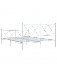 Giroletto con Testiera e Pediera Metallo Bianco 140x200 cm