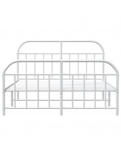 Giroletto con Testiera e Pediera Metallo Bianco 140x200 cm