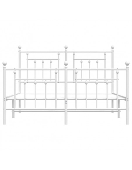 Giroletto con Testiera e Pediera Metallo Bianco 140x200 cm