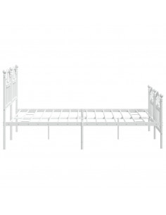 Giroletto con Testiera e Pediera Metallo Bianco 140x200 cm