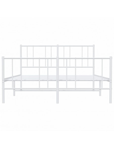 Giroletto con Testiera e Pediera Metallo Bianco 140x200 cm