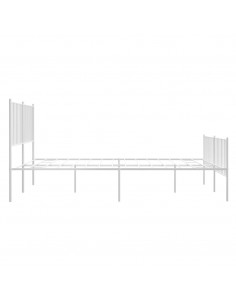 Giroletto con Testiera e Pediera Metallo Bianco 140x200 cm