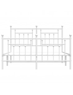 Giroletto con Testiera e Pediera Metallo Bianco 150x200 cm