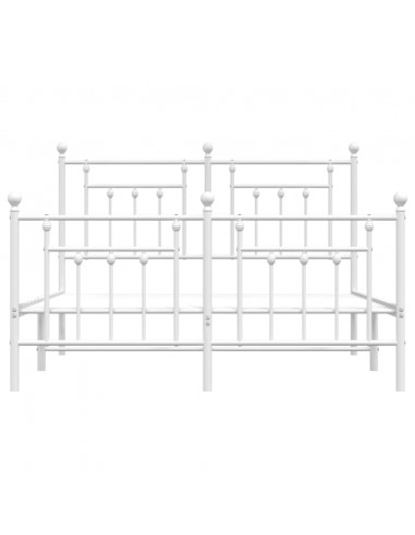 Giroletto con Testiera e Pediera Metallo Bianco 150x200 cm