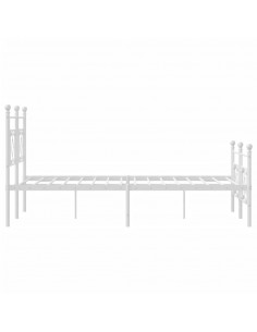 Giroletto con Testiera e Pediera Metallo Bianco 150x200 cm