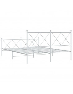 Giroletto con Testiera e Pediera Metallo Bianco 150x200 cm