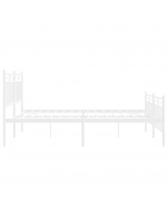 Giroletto con Testiera e Pediera Metallo Bianco 150x200 cm