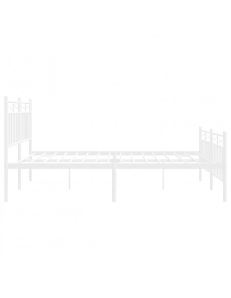 Giroletto con Testiera e Pediera Metallo Bianco 150x200 cm