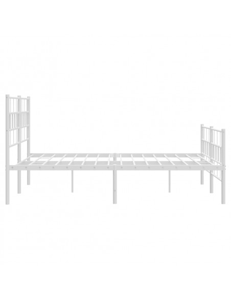 Giroletto con Testiera e Pediera Metallo Bianco 150x200 cm