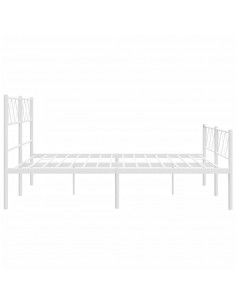 Giroletto con Testiera e Pediera Metallo Bianco 150x200 cm