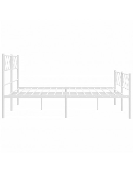 Giroletto con Testiera e Pediera Metallo Bianco 150x200 cm