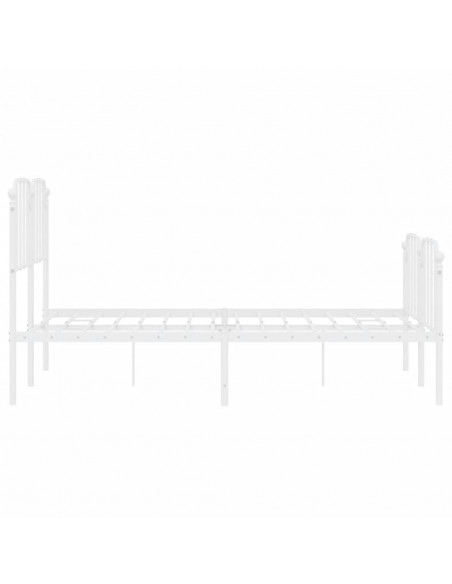 Giroletto con Testiera e Pediera Metallo Bianco 150x200 cm