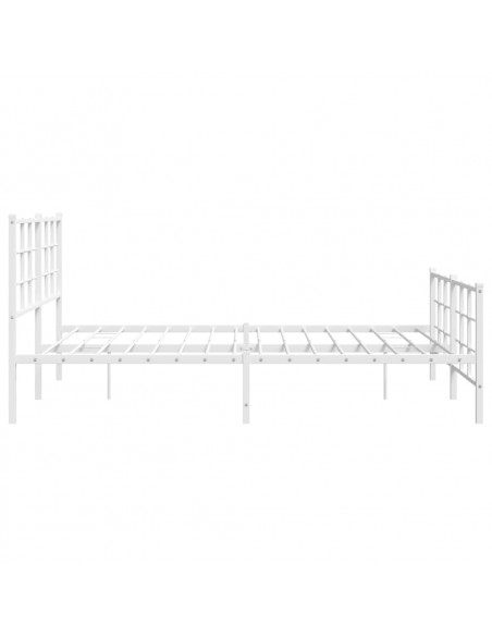 Giroletto con Testiera e Pediera Metallo Bianco 150x200 cm