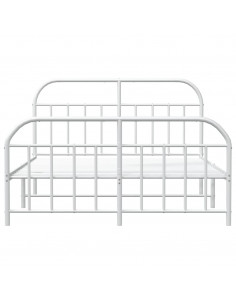 Giroletto con Testiera e Pediera Metallo Bianco 150x200 cm