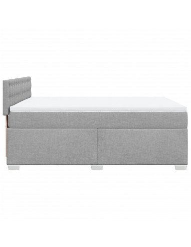 Giroletto a Molle con Materasso Grigio Chiaro 140x200cm Tessuto