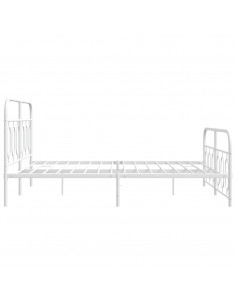 Giroletto con Testiera e Pediera Metallo Bianco 150x200 cm