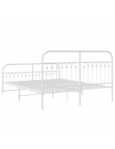 Giroletto con Testiera e Pediera Metallo Bianco 150x200 cm